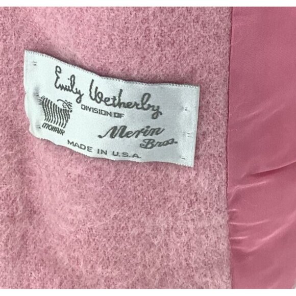 Vintage 60s Emily Wetherby Pink Mohair Double-Breasted Womens Blazer Size 10 - Picture 5 of 6